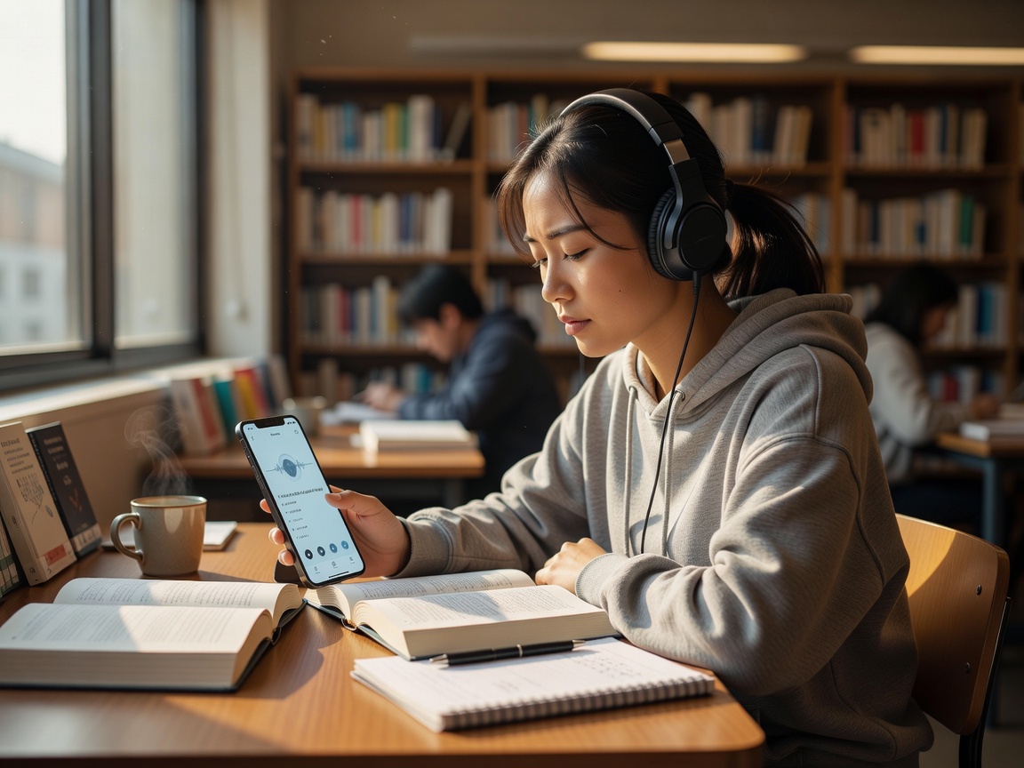 Student Listening to Audiobook Text to Speech